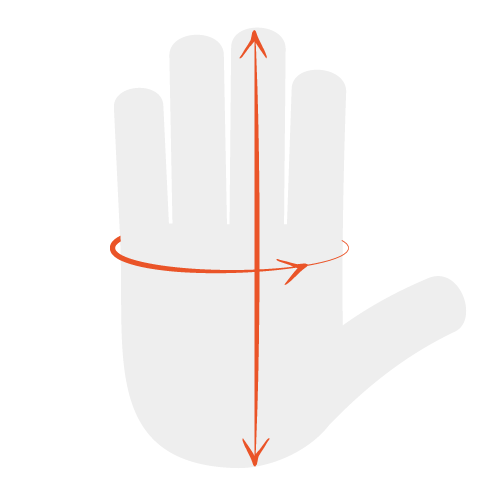 Please Measure Your Hand as Indicated